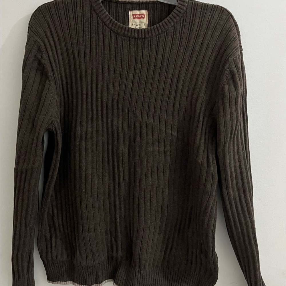 Levi's Brown Crewneck Ribbed Sweater